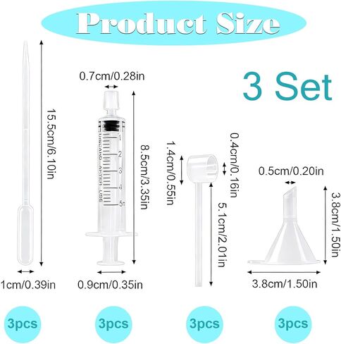 Perfume Refill Kit, 12-Piece Plastic Dispenser & Transfer Tool Set for Travel, Refill Cologne, Fragrance Samples, Essential Oils in Saudi Arabia