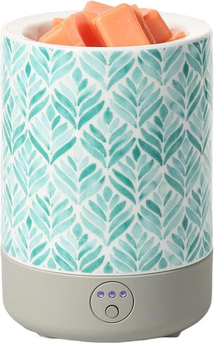 TTJ Eucalyptus Leaf Ceramic Wax Melt Warmer with Timer, Electric No-Flame Wax Melter for Scented Wax Cubes, Decorative Fragrance Wax Burner for Bedroom Home Decor,Grass in Kuwait