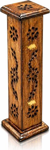 Wooden Incense Stick & Cone Burner Holder Eco Friendly Ash Catcher Tray Agarbatti Holder Rustic Style Hand Carved for Meditation Yoga Aromatherapy Home Fragrance Products Birthday Housewarming Gifts in Kuwait