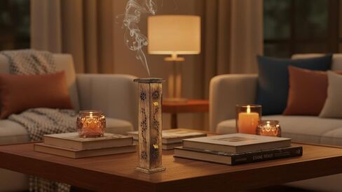 Wooden Incense Stick & Cone Burner Holder Eco Friendly Ash Catcher Tray Agarbatti Holder Rustic Style Hand Carved for Meditation Yoga Aromatherapy Home Fragrance Products Birthday Housewarming Gifts in Kuwait