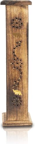 Wooden Incense Stick & Cone Burner Holder Eco Friendly Ash Catcher Tray Agarbatti Holder Rustic Style Hand Carved for Meditation Yoga Aromatherapy Home Fragrance Products Birthday Housewarming Gifts in Kuwait