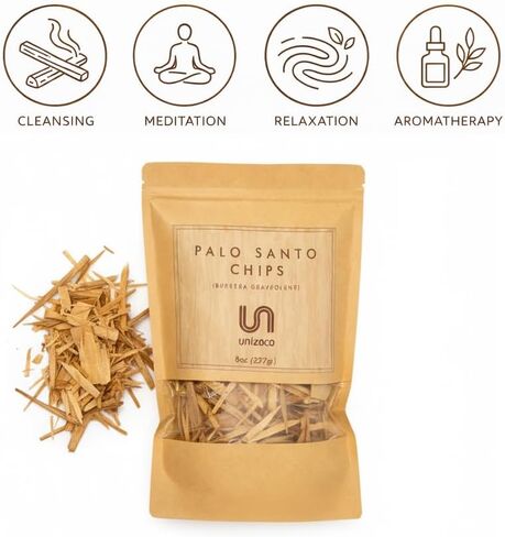 Palo Santo Incense Chips | 8 oz (227g) | 1/2 Pound Bag | Ecuadorian Palo Santo Wood Chips | Premium Incense Chips for Meditation, Energy Cleansing, Smudging, Yoga, Aromatherapy, Spiritual Rituals in Saudi Arabia