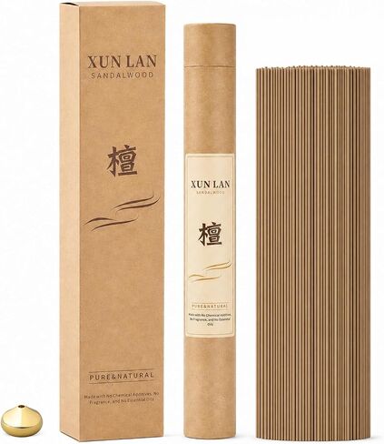 Natural Sandalwood Incense Sticks, 115 Count, Handmade, 20-Min Burn in Kuwait