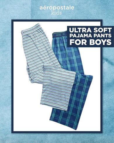 AEROPOSTALE Boys Pajama Pants - 2 Pack Ultra Soft Lightweight PJ Bottoms Sleep Pants for Boys with Elastic Waistband (4-14) in Kuwait