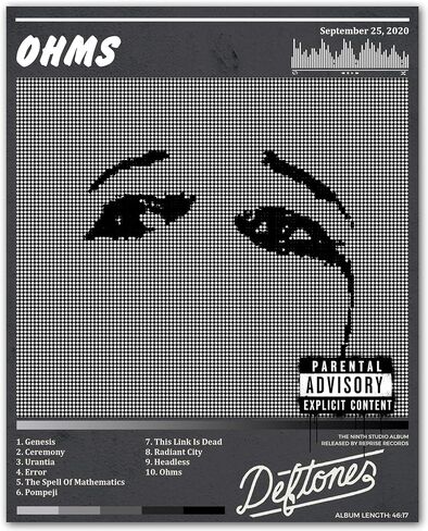 ZUKIY Ohms Deftones Pixel Eyes - Dark Rock Poster Wall Art 8x10 Unframed - Heavy Metal Band Inspired Decor for Bedroom Studio Office - Emo Goth Aesthetic Tapestry Style Print for Music Lovers in Saudi Arabia