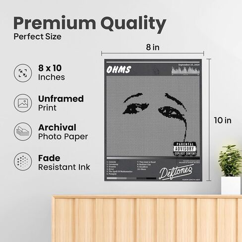 ZUKIY Ohms Deftones Pixel Eyes - Dark Rock Poster Wall Art 8x10 Unframed - Heavy Metal Band Inspired Decor for Bedroom Studio Office - Emo Goth Aesthetic Tapestry Style Print for Music Lovers in Saudi Arabia