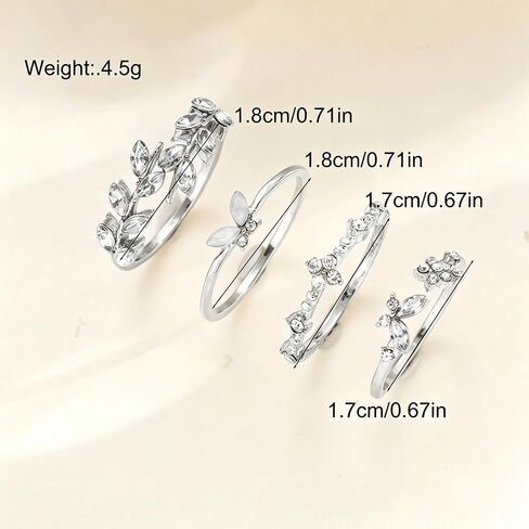 Gold Adjustable Rings for Women Delicate Leaf Butterfly Pink Flower Stackable Ring Dainty Silver Rings for Women Cute Floral Stacking Ring Statement Knuckle Finger Rings Jewelry Jewelry for Daily Wear Birthday Gifts in Saudi Arabia