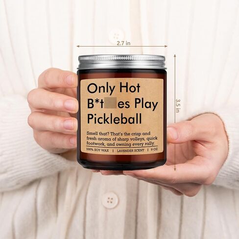 LEADO Candle - Gifts for Pickleball Lovers, Players, Pickleball Gifts for Men, Women - Cool Fathers Day, Birthday Present for Pickle Ball Dad, Mom, Friend, Husband, Wife - Pickle Ball Accessories in Kuwait