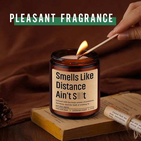 GSPY Scented Candle, Long Distance Relationship Gifts for Him, Her - Gifts for Long Distance Boyfriend, Girlfriend, Couple - Funny Fathers Day, Birthday, Deployment Ideas for BF, GF, Best Friend in Kuwait