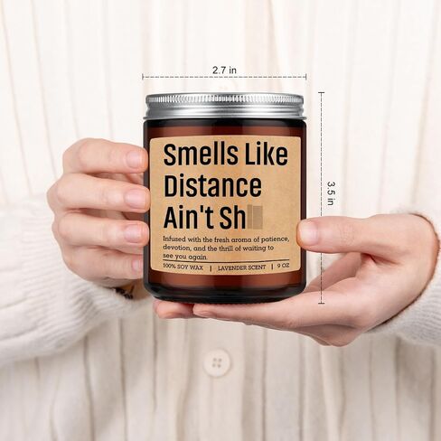 GSPY Scented Candle, Long Distance Relationship Gifts for Him, Her - Gifts for Long Distance Boyfriend, Girlfriend, Couple - Funny Fathers Day, Birthday, Deployment Ideas for BF, GF, Best Friend in Kuwait