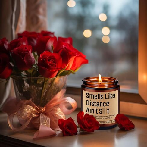 GSPY Scented Candle, Long Distance Relationship Gifts for Him, Her - Gifts for Long Distance Boyfriend, Girlfriend, Couple - Funny Fathers Day, Birthday, Deployment Ideas for BF, GF, Best Friend in Kuwait