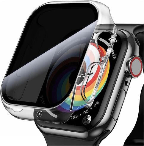 HANKN 2 Pack Tempered Glass Case for Apple Watch Series 6 5 4 Se 40mm Tempered Glass Screen Protector Case, Plated Hard PC Cover Full Coverage Shockproof Iwatch Bumper (40mm, Black+Black) in Saudi Arabia