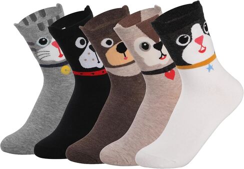 5 Pairs Women's Cute Animal Socks Funny Socks, Soft Novelty Sock Pack, Great Gifts for Women Men in Saudi Arabia