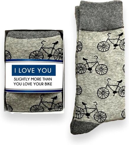 Doodle Beads Funny Novelty Bike Crew Socks For Men In Gift Box, Biking Gift for Dad Boyfriend, Wheelie Great Dad in Saudi Arabia