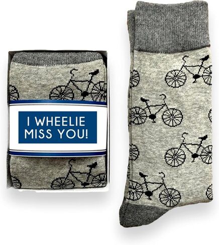 Doodle Beads Funny Novelty Bike Crew Socks For Men In Gift Box, Biking Gift for Dad Boyfriend, Wheelie Great Dad in Saudi Arabia