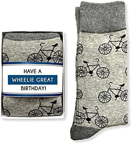 Doodle Beads Funny Novelty Bike Crew Socks For Men In Gift Box, Biking Gift for Dad Boyfriend, Wheelie Great Dad in Saudi Arabia