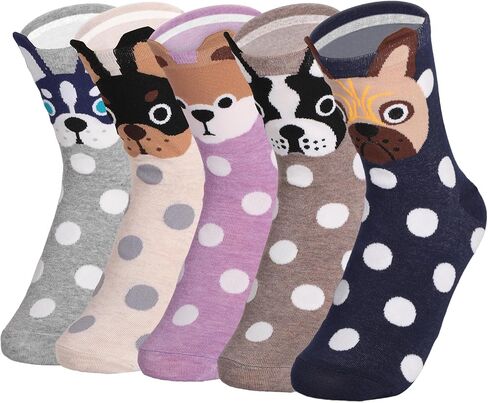 5 Pairs Women's Cute Animal Socks Funny Socks, Soft Novelty Sock Pack, Great Gifts for Women Men in Saudi Arabia