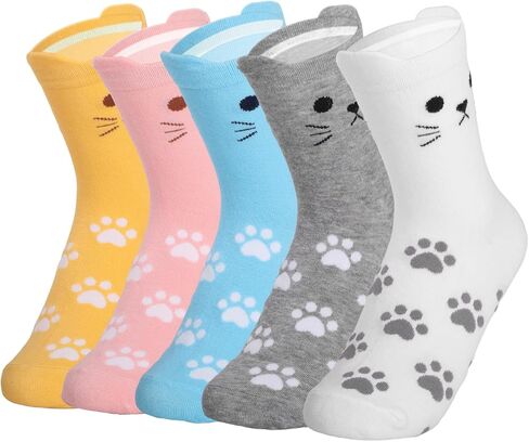 5 Pairs Women's Cute Animal Socks Funny Socks, Soft Novelty Sock Pack, Great Gifts for Women Men in Saudi Arabia