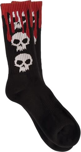 ZERO Skateboards 3 Skull Blood Black Crew Socks - One Size fits Most in Saudi Arabia