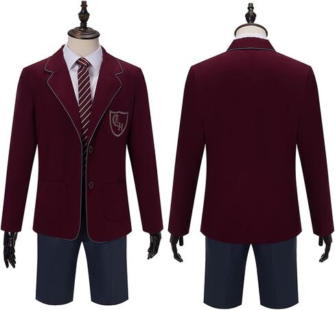 AwwwCos Men The Musical Cosplay Costume Red School Uniform Jacket Shorts Tie Full Set Halloween Party Outfit in Saudi Arabia