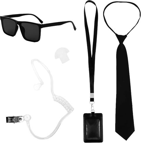 CURASA Black Agent Costume for Men Secret Service Costume Set Spy Costume Accessories for Men Women Black Outfit Costume in Saudi Arabia