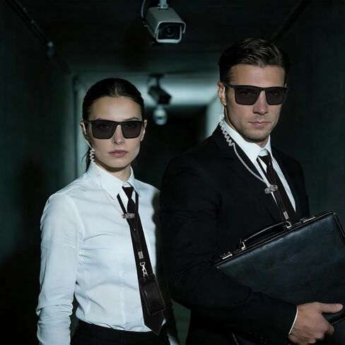 CURASA Black Agent Costume for Men Secret Service Costume Set Spy Costume Accessories for Men Women Black Outfit Costume in Saudi Arabia