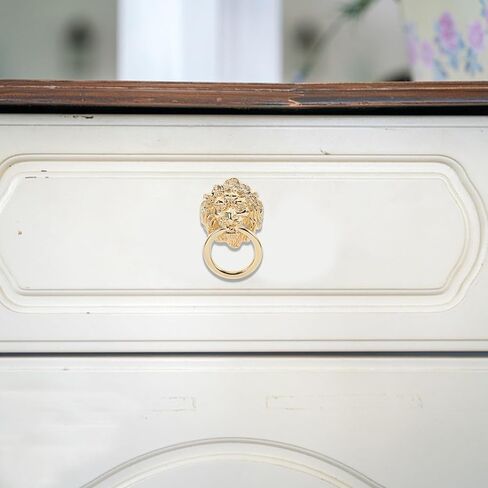 Cabinet PullsLion Head Pull Handle Zinc Alloy Vintage Gold Door for Dresser Drawer Replacement Hardware Decorative Kitchen Furniture Accessory in Kuwait