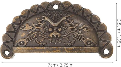 Cabinet Pulls2pcs Vintage Antique Pulls Lion Head Bronze Half-Round Drawer Handles for Kitchen Cabinets and Closet Doors in Kuwait