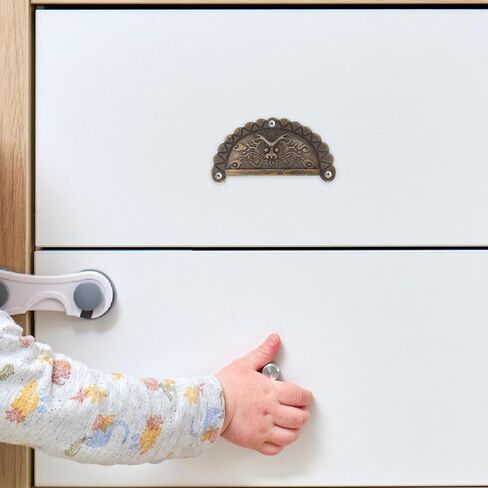 Cabinet Pulls2pcs Vintage Antique Pulls Lion Head Bronze Half-Round Drawer Handles for Kitchen Cabinets and Closet Doors in Kuwait