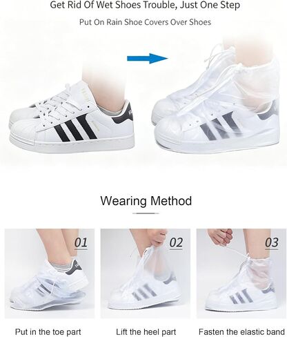 SUJAYU Waterproof Shoe Covers Reusable Shoe Covers for Rain, PVC Shoe Covers Waterproof Shoe Covers for Rain Shoe Covers Outdoor Cycling Hiking Men Women in Kuwait