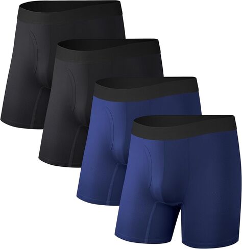 Men’s 4 Pcs Athletic Mesh Boxer Briefs, Breathable Quick-Dry Underwear for Workout, Gym, Travel & Daily Wear in Saudi Arabia