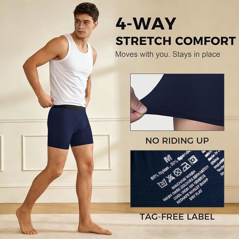 Men’s 4 Pcs Athletic Mesh Boxer Briefs, Breathable Quick-Dry Underwear for Workout, Gym, Travel & Daily Wear in Saudi Arabia