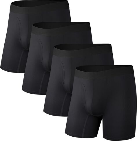 Men’s 4 Pcs Athletic Mesh Boxer Briefs, Breathable Quick-Dry Underwear for Workout, Gym, Travel & Daily Wear in Saudi Arabia