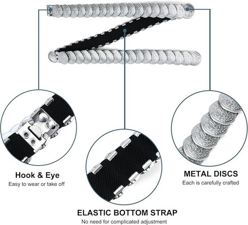 Earnda Western Disc Belt for Women Boho Concho Elastic Skinny Waist Belts Cowgirl in Saudi Arabia