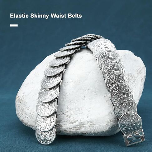 Earnda Western Disc Belt for Women Boho Concho Elastic Skinny Waist Belts Cowgirl in Saudi Arabia