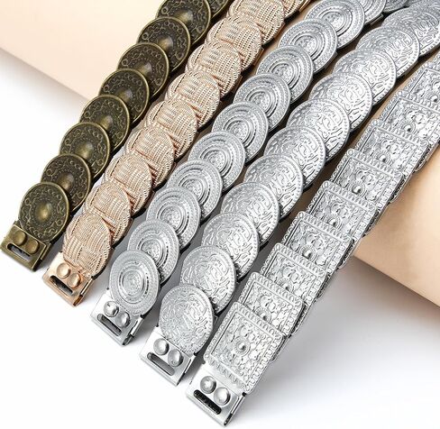Earnda Western Disc Belt for Women Boho Concho Elastic Skinny Waist Belts Cowgirl in Saudi Arabia