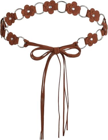 TeeYee Women Waist Belt Tie Braided Chain Floral Adjustable Boho Handwoven Tassel Rope for Dress in Saudi Arabia