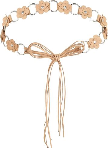 TeeYee Women Waist Belt Tie Braided Chain Floral Adjustable Boho Handwoven Tassel Rope for Dress in Saudi Arabia