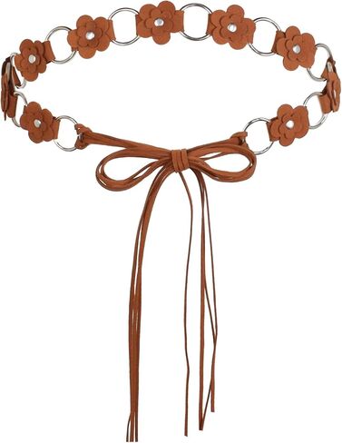 TeeYee Women Waist Belt Tie Braided Chain Floral Adjustable Boho Handwoven Tassel Rope for Dress in Saudi Arabia