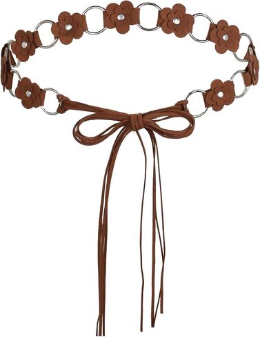 TeeYee Women Waist Belt Tie Braided Chain Floral Adjustable Boho Handwoven Tassel Rope for Dress in Saudi Arabia