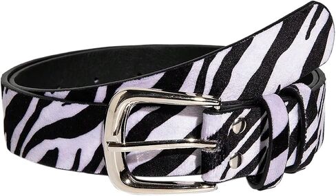 RoseSeek Women's Zebra Striped Belts Metal Buckle Pu Leather Waist Belt Y2k Accessories in Kuwait
