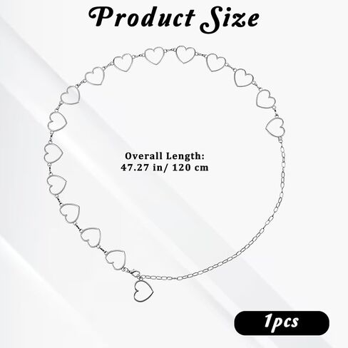 Heart Waist Chain Belt Chain Belts For Women Waist Chains Belts Fashion Waists Chains with Heart Design Rhinestone Gold Silver Chaines Belt Adjustable Metal Body Belly for Jeans Dress Bikini in Kuwait
