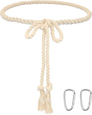 Extra Long Braided Cotton Waist Rope Tie Belt Woven Tassels Belt for Girl Women Dresses Pants in Saudi Arabia