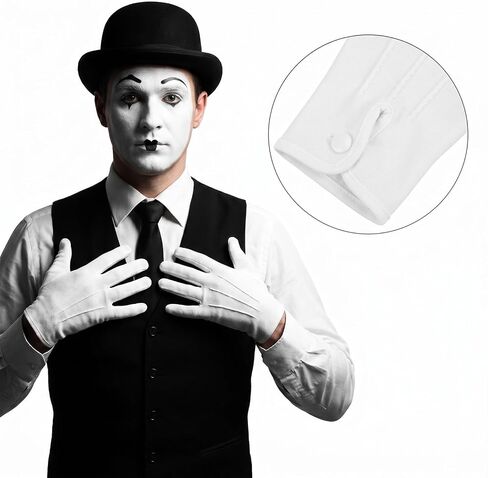 24 Pairs Formal White Gloves for Women Men, White Uniform Gloves with Snap Cuff, Parade Costume Glove for Tuxedo Server Funeral Wedding Honor Guard in Saudi Arabia