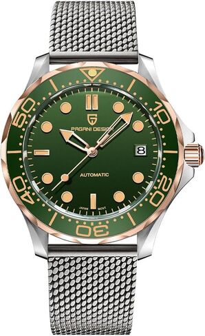 RollsTimi Pagani Design 1667 Men's Automatic Watches Japan Movement Rotating Ceramic Bezel Stainless Steel Bracelet Waterproof Self Winding Wrist Watch in Saudi Arabia