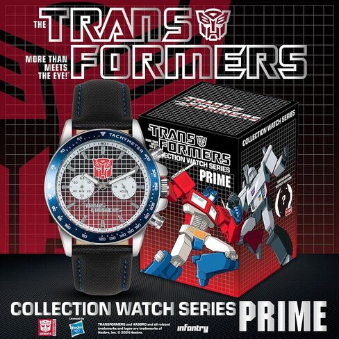 Infantry Officially Licensed Transformers Watch for Men & Teens, Mystery Blind Box Collectible Wrist Watch Featuring Optimus Prime, Megatron, Bumblebee, Military Style Chronograph, Creative Gift in Saudi Arabia