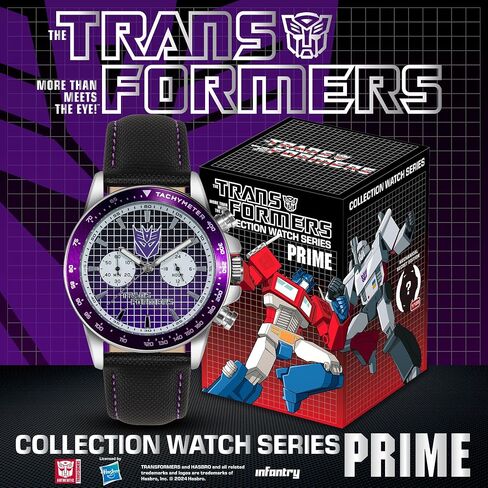 Infantry Officially Licensed Transformers Watch for Men & Teens, Mystery Blind Box Collectible Wrist Watch Featuring Optimus Prime, Megatron, Bumblebee, Military Style Chronograph, Creative Gift in Saudi Arabia