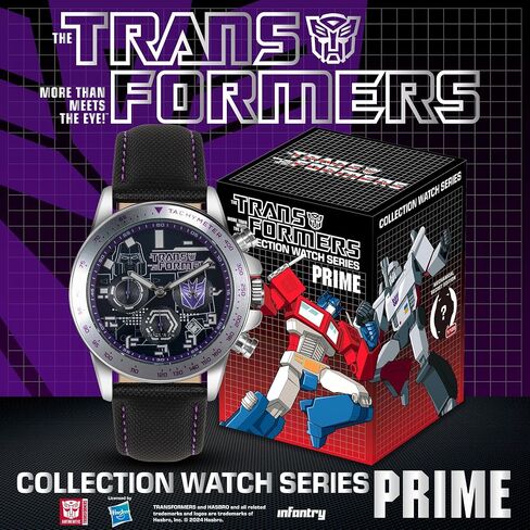 Infantry Officially Licensed Transformers Watch for Men & Teens, Mystery Blind Box Collectible Wrist Watch Featuring Optimus Prime, Megatron, Bumblebee, Military Style Chronograph, Creative Gift in Saudi Arabia