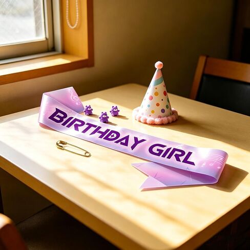 Purple Gradient K-pop Birthday Girl Sash for Girls - Music Theme Birthday Party Decorations, K-pop Birthday Outfit Accessory, Photo Booth Props in Saudi Arabia