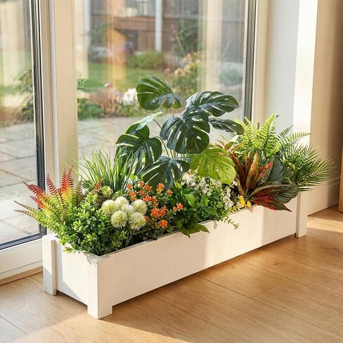 Suncalla 20 قطعة من النباتات الاصطناعية في الهواء الطلق، نباتات استوائية صناعية سيقان خضراء مختلطة مع نبات السرخس الصناعي المقاوم للأشعة فوق البنفسجية في الهواء الطلق لحديقة الشرفة وديكور المنزل in Kuwait